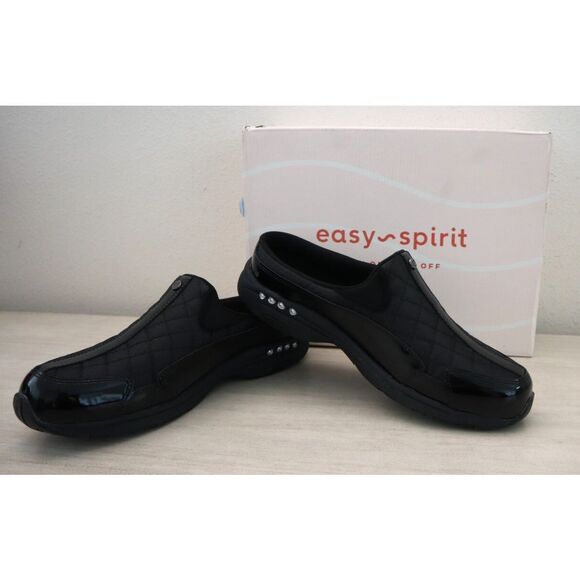 Easy Spirit 79934761-022 WMN Sz 10W Black/Silver Patent Traveltime Classic Mules - Picture 1 of 15